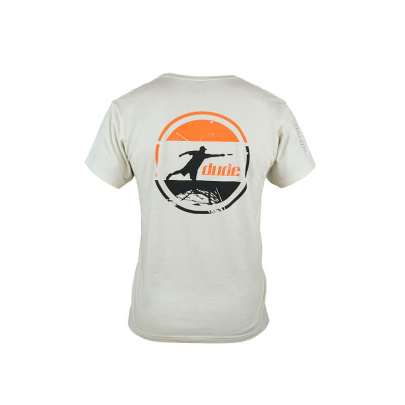 An image showing Arden Cotton Tee, Disc golf apparel.  Off White Color.