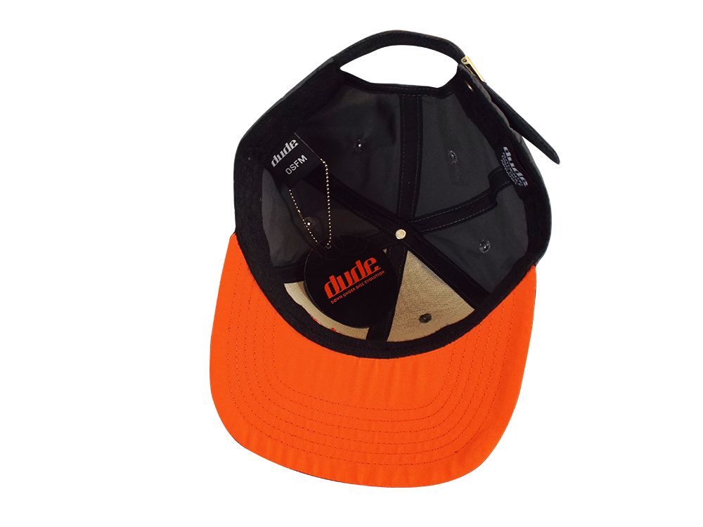 An image showing a Grey Ethan Cap with Faux leather adjustable band with brushed nickel clip