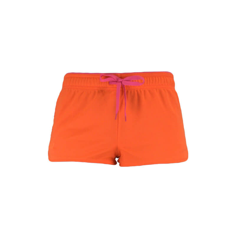 An image showing Ultimate Reversible Tech Shorts.  Tech reversible shorts color  orange