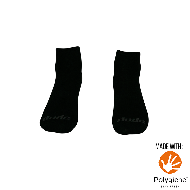 An image showing Reversible Unstinkable Socks from Dude Apparel. Black in color