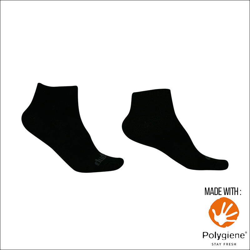 An image showing Reversible Unstinkable Socks from Dude Apparel. Black in color 