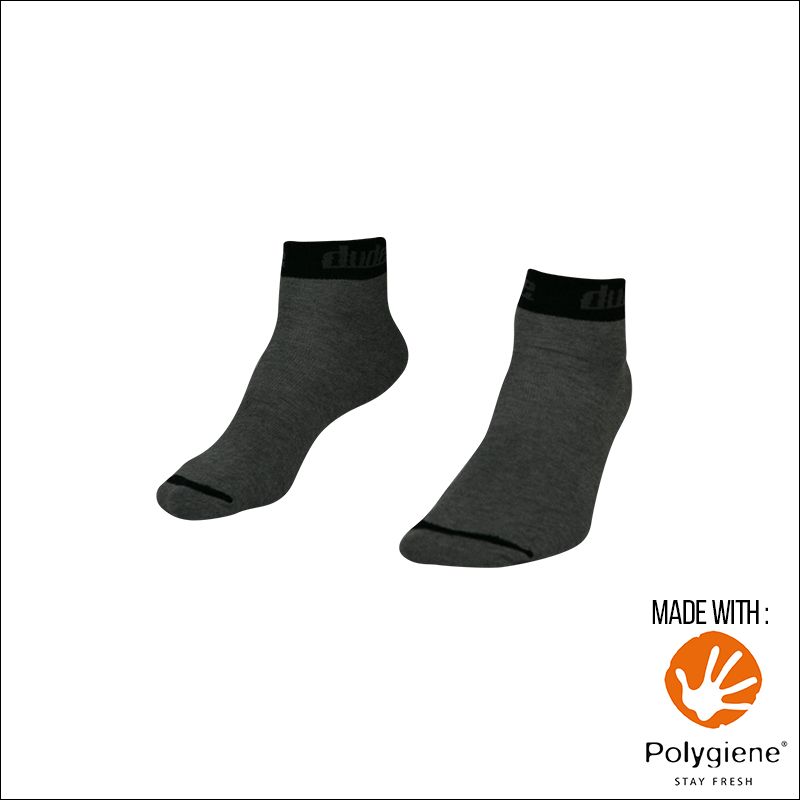 An image showing Reversible Unstinkable Socks from Dude Apparel. Gray in color