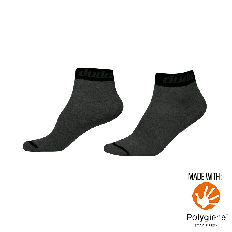 An image showing Reversible Unstinkable Socks from Dude Apparel. Gray in color
