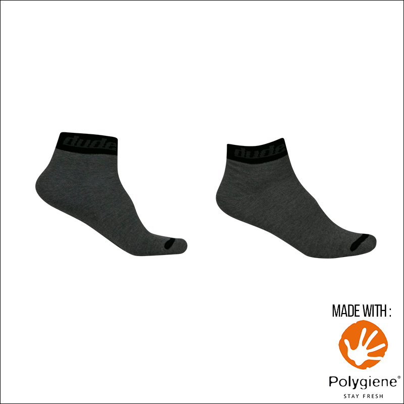 An image showing Reversible Unstinkable Socks from Dude Apparel. Gray in color