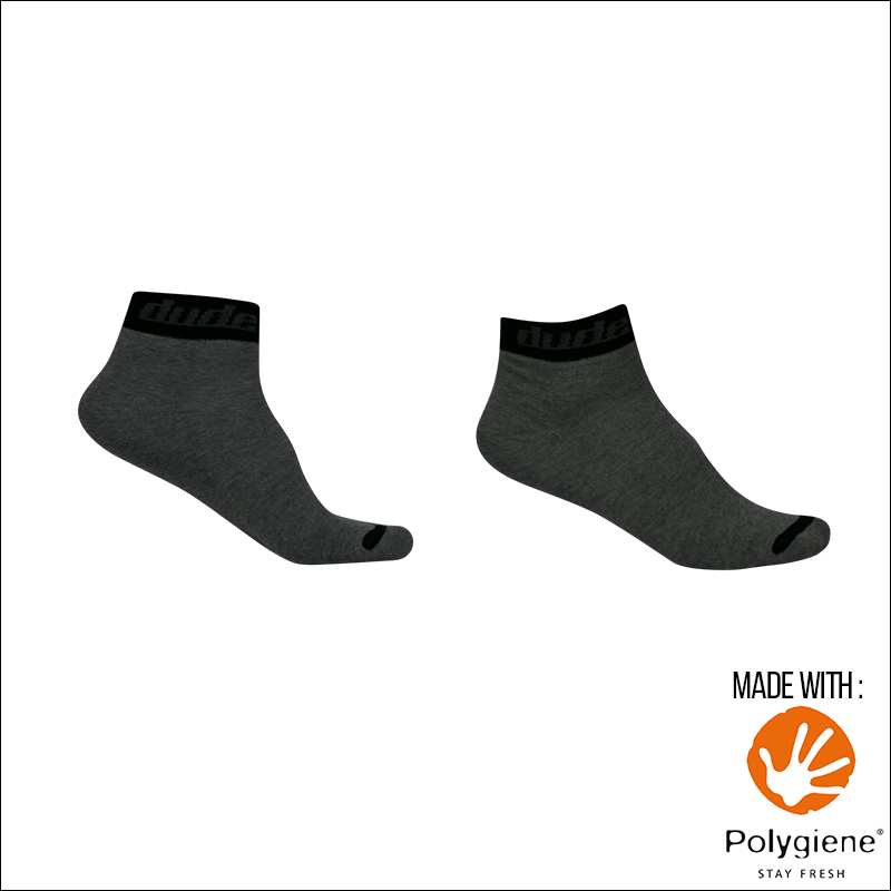 An image showing Reversible Unstinkable Socks from Dude Apparel. Gray in color 