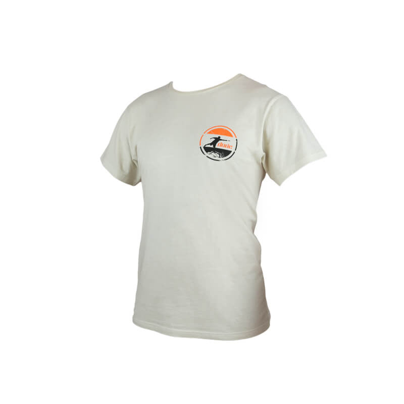An image showing Arden Cotton Tee, Disc golf apparel.  Off White Color.