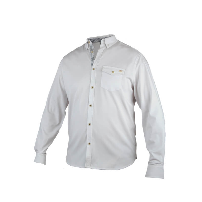 An image showing Dude Woven Shirt from Dude, long sleeves color white