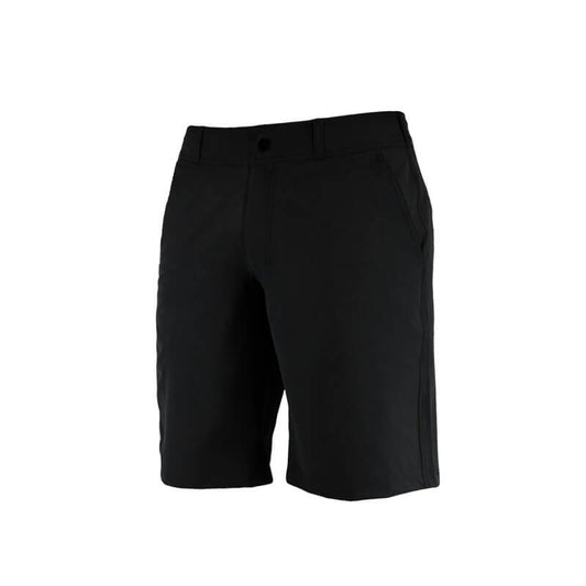 An image showing  Dude Pro Shorts 21" outleg in black  color with Quick dry and  breathable fabric 