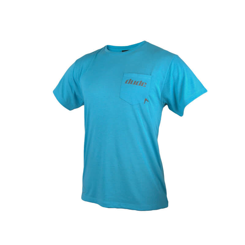 An image showing Mens Boomer Tee in blue color with Crew neck 