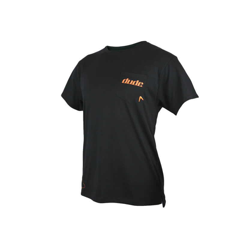 An image showing Mens Boomer Tee in black color with Crew neck 