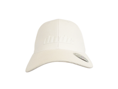 An image showing a Dude White Tech Rubber Cap with a White dude logo print 