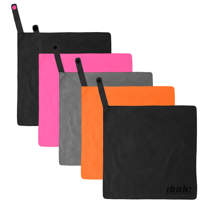 An image showing Dude Tech Towel in different colors 