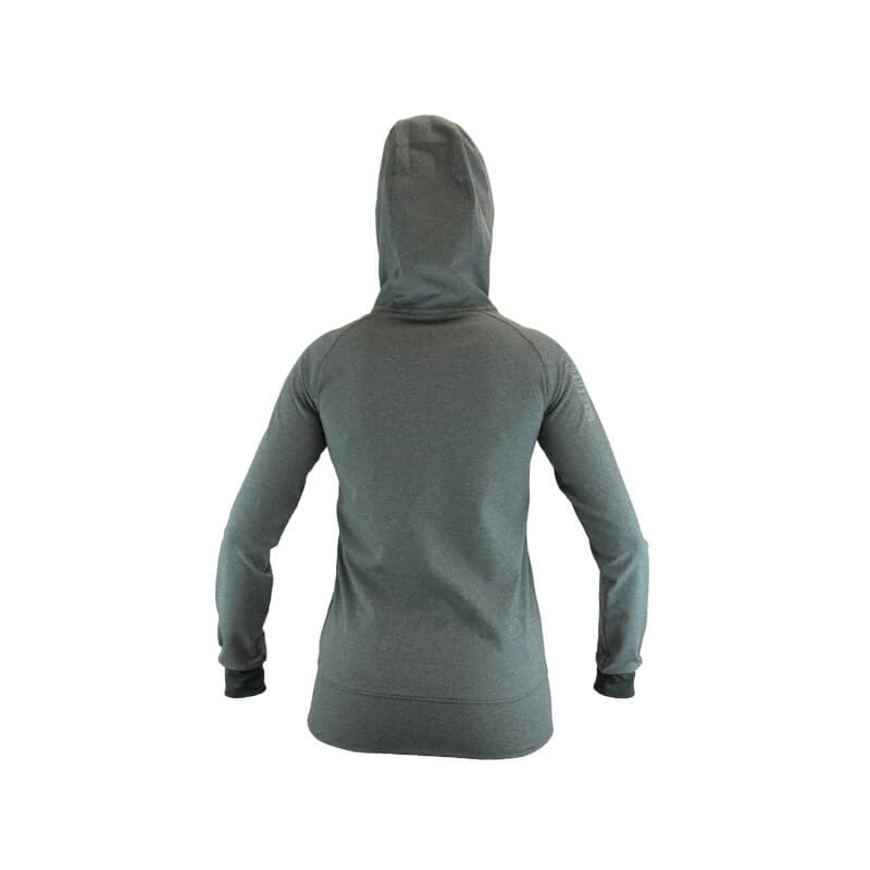 An image showing the back design  of Ladies Inspire Tech Hoodie - Color Gray