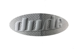An image showing a Dude White Tech Rubber Cap Logo