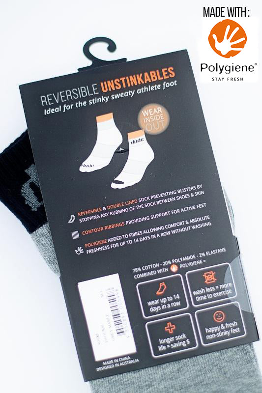 An image showing Reversible Unstinkable Socks holder carton from Dude Apparel.