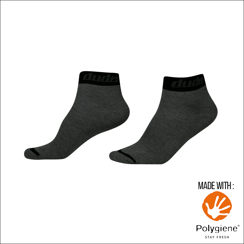 An image showing Reversible Unstinkable Socks from Dude Apparel. Gray in color 