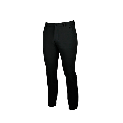 An image showing Dude Mens Disc Dacs in black color with Straight leg pant and Zip back welt pockets